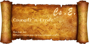 Csungán Ernő névjegykártya