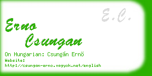 erno csungan business card